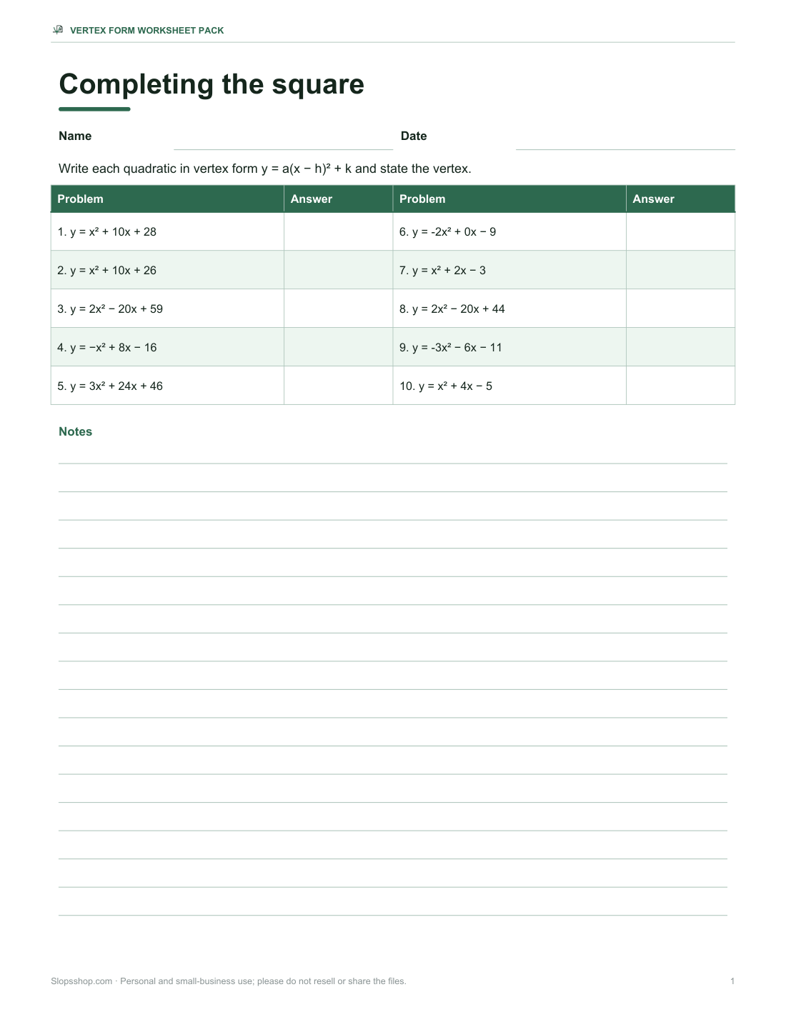 Preview of the first page of Standard → vertex (PDF/DOCX)